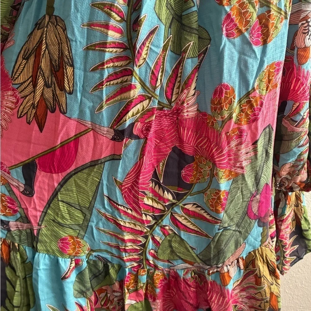 Rachel Roy Multi Print Swim Beach Cover Up Multi Color Overhead Dress M
